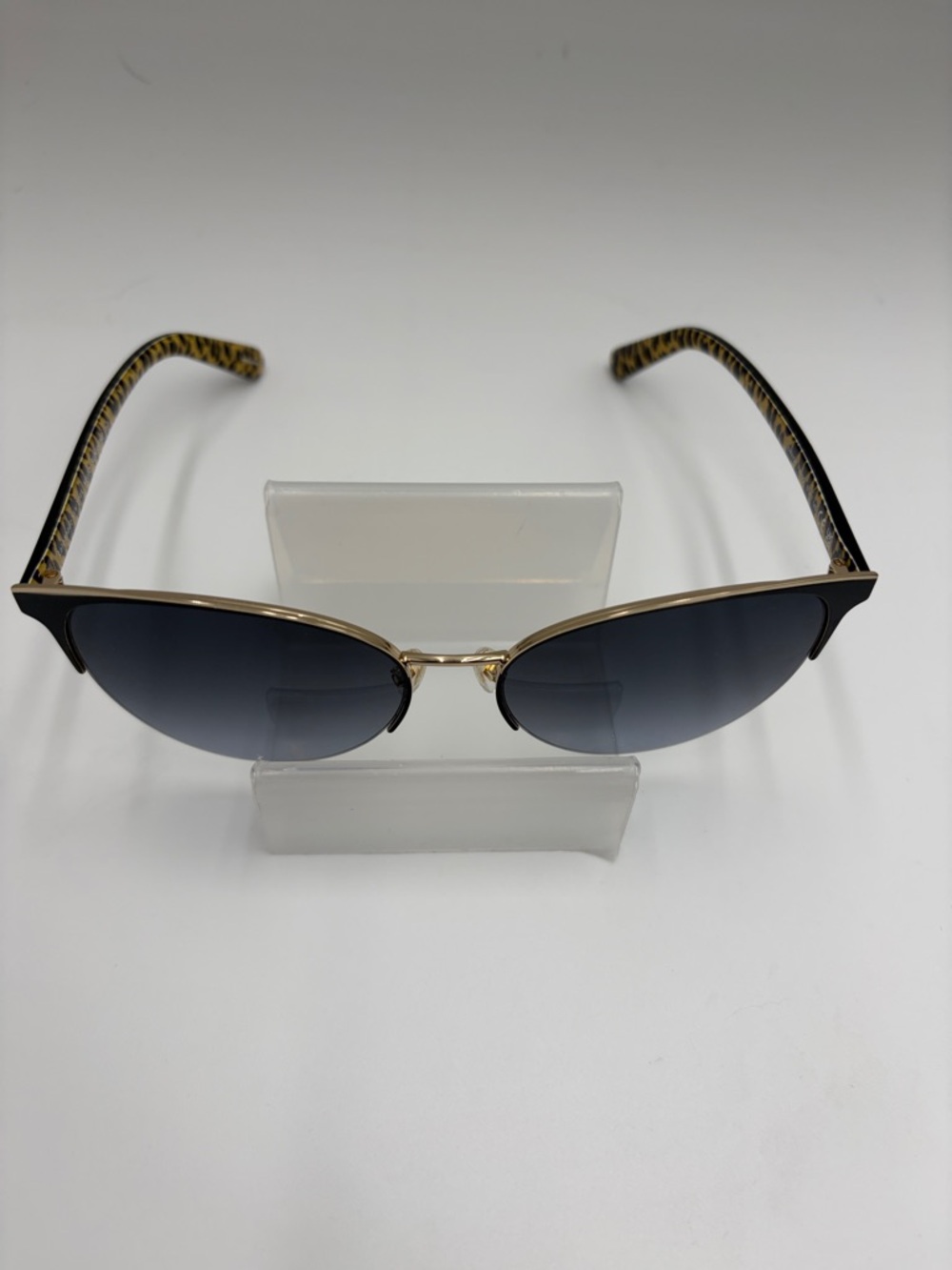 NEW kate spade Black Gradient Lenses with Leopard-Trim Sunglasses - Picture 3 of 6